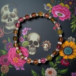 6mm Faceted Watermelon Tourmaline bracelet 💜